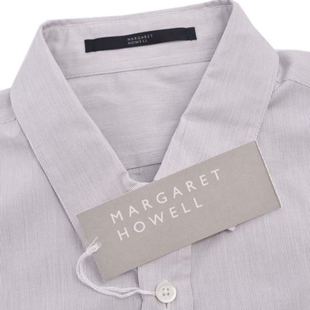 MARGARET HOWELL(マーガレットハウエル)の未使用 マーガレットハウエル MARGARET HOWELL シャツ Yシャツ ロングスリーブ コットン 無地 トップス メンズ M ホワイト メンズのトップス(シャツ)の商品写真