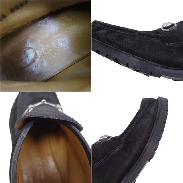 Gucci(グッチ)のVintage グッチ GUCCI ブーツ チャッカブーツ ホースビット スウェードレザー シューズ 靴 メンズ 7 1/2D(26.5cm相当) ブラック メンズの靴/シューズ(ブーツ)の商品写真