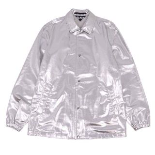 ブラックコムデギャルソン(BLACK COMME des GARCONS)の美品 ブラックコムデギャルソン BLACK COMME des GARCONS ジャケット コーチジャケット ブルゾン AD2018 メンズ アウター L シルバー(ブルゾン)