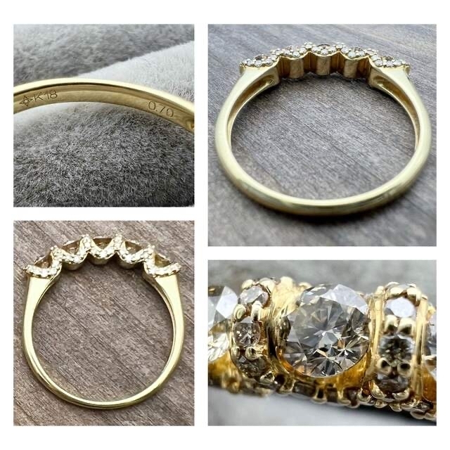 k18 天然 ダイヤモンド 0.70ct ダイヤ ハーフエタニティ リング k18 天然 ダイヤモンド 0.70ct ダイヤ ハーフエタニティ リング