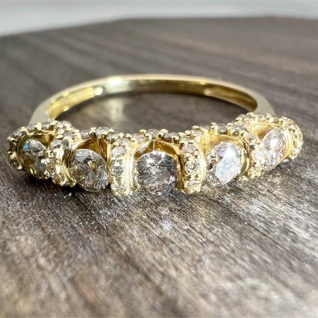 k18 天然 ダイヤモンド 0.70ct ダイヤ ハーフエタニティ リング k18 天然 ダイヤモンド 0.70ct ダイヤ ハーフエタニティ リング