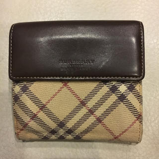 バーバリー(BURBERRY)のバーバリー☆二つ折り財布 ベージュ×茶(財布)