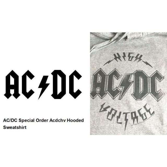 AC/DC エーシー・ディーシー ライセンス パーカー最新作 グレーL 8