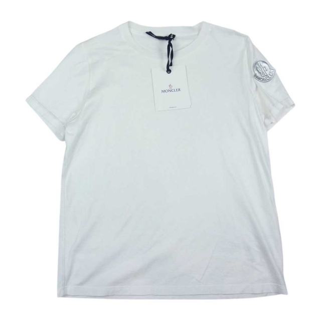 MONCLER モンクレール Ｔシャツ T-SHIRT 無地 ワッペン カットソー Tシャツ ホワイト系 S【極上美品】