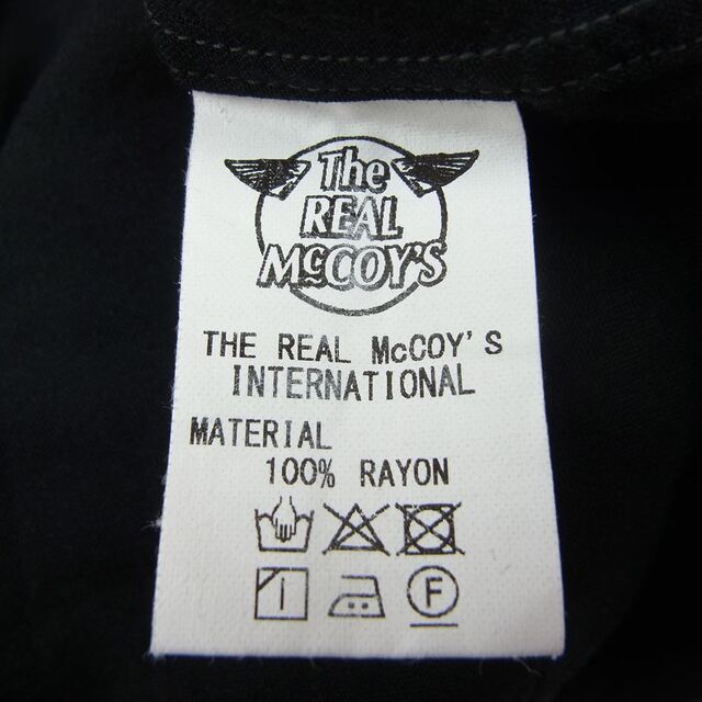 THE REAL McCOY'S(ザリアルマッコイズ)のThe REAL McCOY'S ザリアルマッコイズ Joe McCOY & Co ジョーマッコイ レーヨン オープンカラー 長袖 シャツ ブラック系 M【中古】 メンズのトップス(シャツ)の商品写真