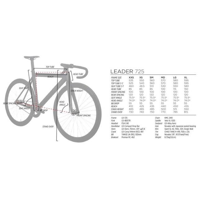 ☆ LEADER BIKE リーダー バイク 725 ピスト size 51 S-