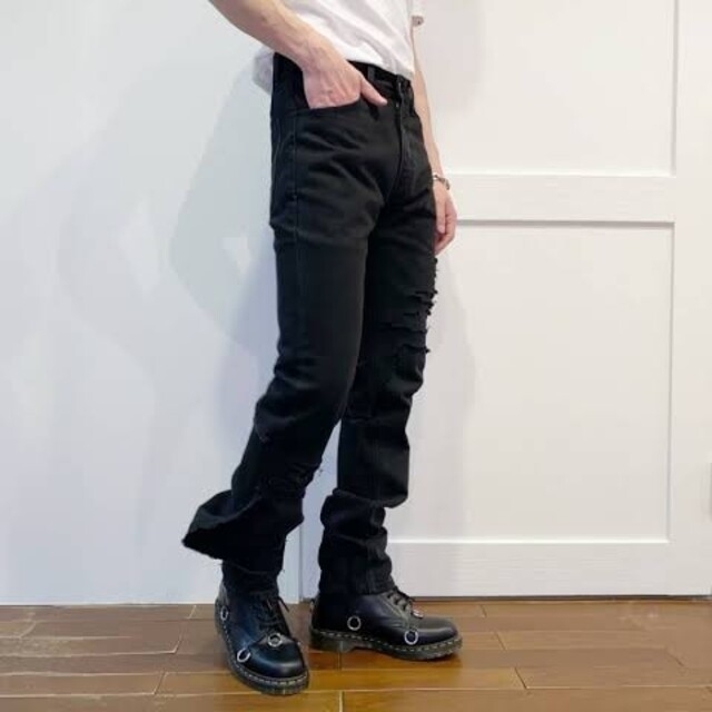 Raf simons 20SS SLIM FIT DESTROYED JEANS | diamundialfuturos