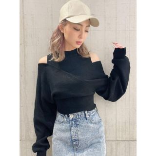 ジェイダ(GYDA)のオフショルダー　レイヤードカシュクールニットTOPS(ニット/セーター)