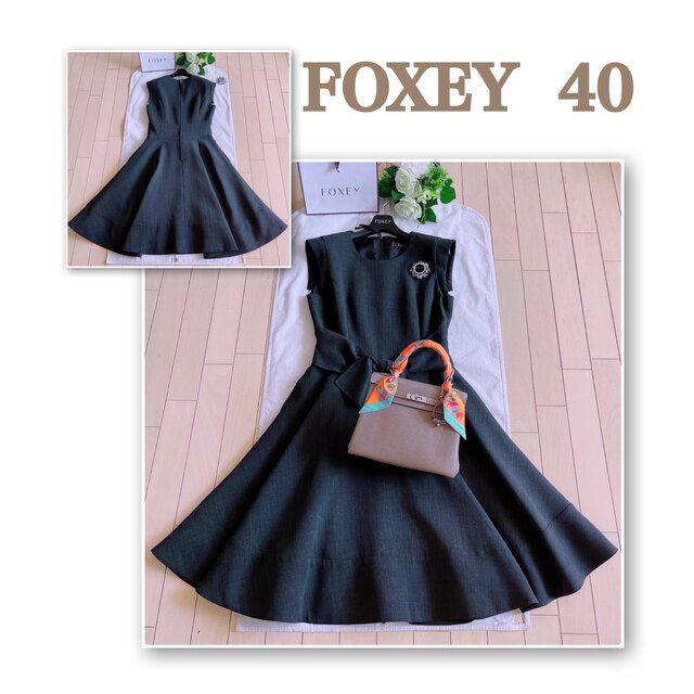 FOXEY - FOXEY  上品フィット＆フレアワンピース40 極美品　Rene