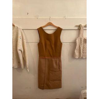 クロエ(Chloe)の最終価格🤎🤍✨Chloe camel 🐪 onepiece.(ひざ丈ワンピース)