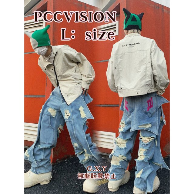 PCCVISION ドラキュラ デニム パンツ ジーンズ Ｇパン（L）2タイプの