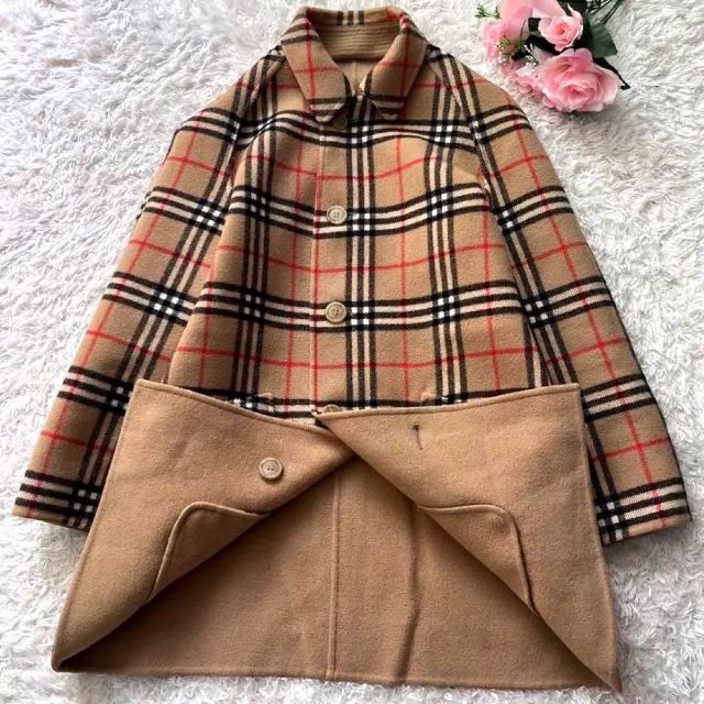 BURBERRY(バーバリー)の【希少】BURBERRYS ヴィンテージ リバーシブル ウール コート　キャメル レディースのジャケット/アウター(ロングコート)の商品写真