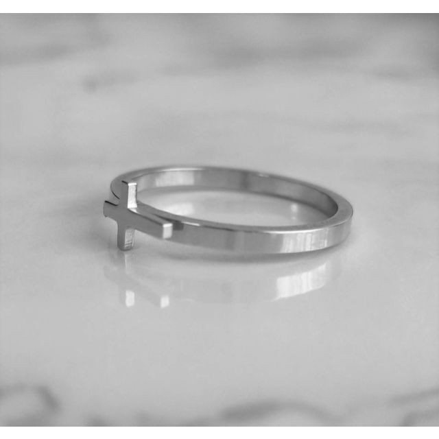 クロスリング シルバー 23号 ステンレス メンズ おしゃれ 指輪 十字架 メンズのアクセサリー(リング(指輪))の商品写真