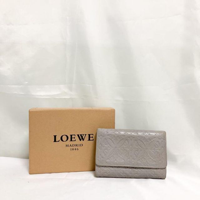 LOEWE - LOEWE ロエベ レザー 二つ折り財布 コンパクトウォレット ミニ財布