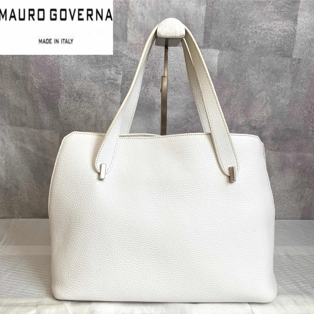 石見銀山 【極美品】MAURO GOVERNA TAURILLON ホワイト トートバッグ