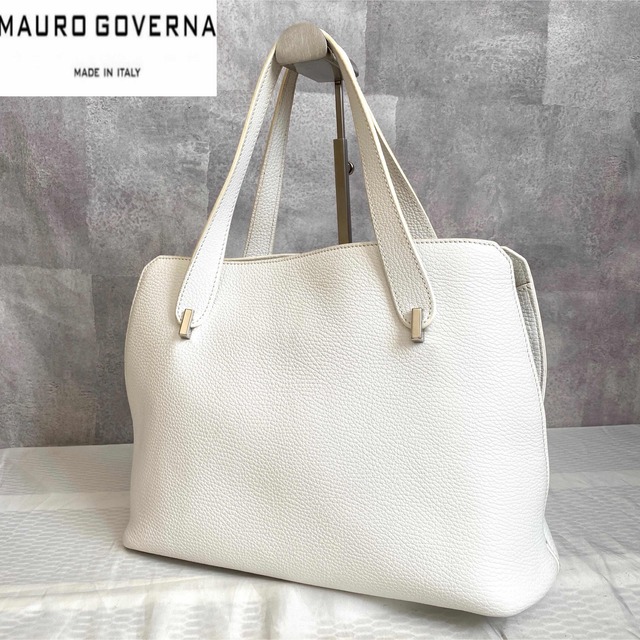 【極美品】MAURO GOVERNA TAURILLON ホワイト トートバッグ