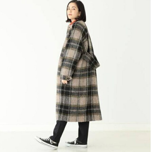 【うさ様】 BEAMS BOY スライバータータンチェックノーカラーコート | フリマアプリ ラクマ