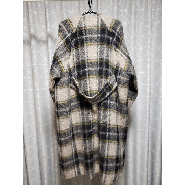 【うさ様】 BEAMS BOY スライバータータンチェックノーカラーコート