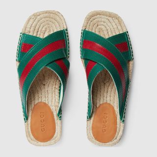 グッチ(Gucci)のGUCCI スライドサンダル　ウェブデザイン(サンダル)