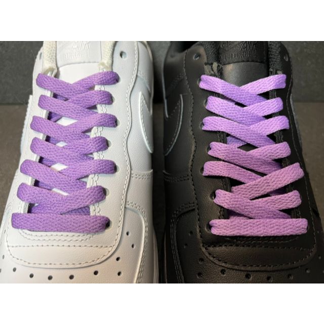 新品シューレース 120cm 靴紐 平紐 くつひも 無地 パープル purple メンズの靴/シューズ(スニーカー)の商品写真