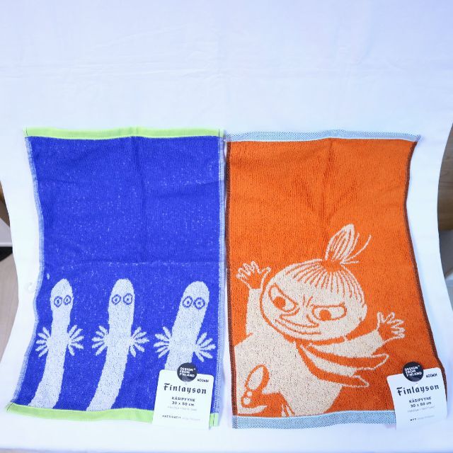 MOOMIN(ムーミン)の【新品】Finlayson MOOMIN Hand towel 2枚セット インテリア/住まい/日用品の日用品/生活雑貨/旅行(タオル/バス用品)の商品写真