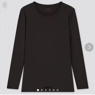 ユニクロ(UNIQLO)のユニクロ　ヒートテック　長袖　ブラック　黒　レディース　インナー　M 秋　冬(Tシャツ(長袖/七分))