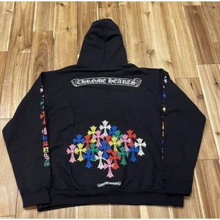 最高の品質 クロムハーツ マルチカラークロス パーカー黒L 未使用付属