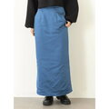 【ブルー】【&g'aime】サテンタイトスカート