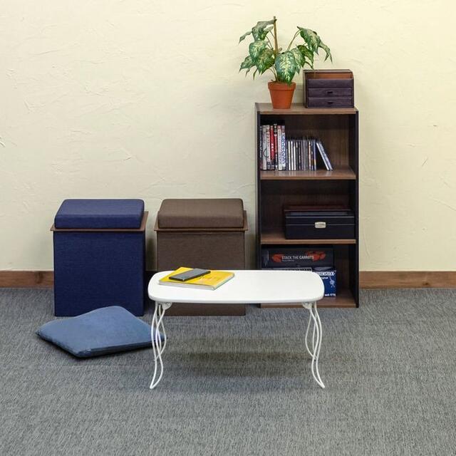 折りたたみテーブル 60×40cm 猫脚 コンパクト インテリア/住まい/日用品の机/テーブル(折たたみテーブル)の商品写真