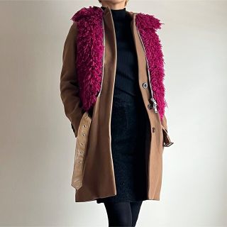 サカイ(sacai)のsacai サカイ ボア付きコート  キャメル  サイズ1(毛皮/ファーコート)