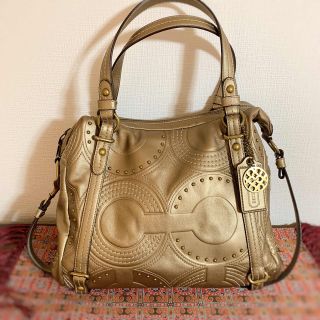 コーチ(COACH)のCOACH コーチ　大人バッグ　ゴールド(ハンドバッグ)