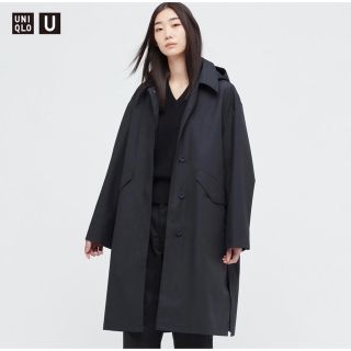 ユニクロ(UNIQLO)のUNIQLO ユニクロユー　フーデットコート　DARK GRAY(ロングコート)