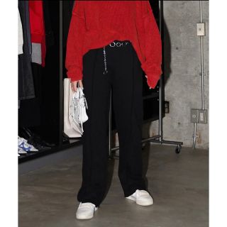 ACLENT Cut off stitch sweat pants ブラック(カジュアルパンツ)