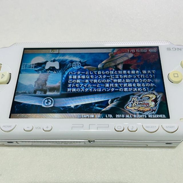 PSP セラミックホワイト PSP-1000CW  + モンスターハンター3rd