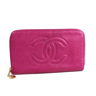 シャネル CHANEL 2.55金具 マトラッセ A80830 CC ココマーク ラウンドファスナー長財布 長財布 デニム ブルー 美品