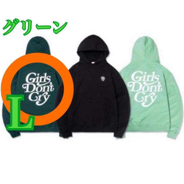 素晴らしい品質 GDC - girls don't cry GDC logo hoodie L GREEN