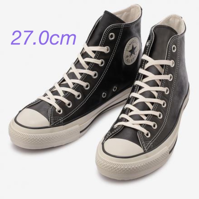 希少★CONVERSE オールスター オリーブグリーンレザー HI 27.0cm