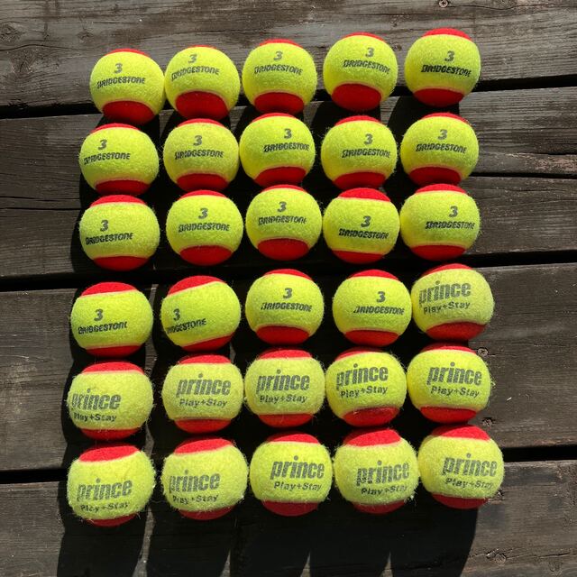 BRIDGESTONE(ブリヂストン)のテニスボール　キッズ・ジュニア　レッドボール　30個 スポーツ/アウトドアのテニス(ボール)の商品写真