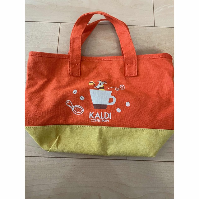 KALDI(カルディ)のカルディ　トートバッグ　ランチバック　オレンジ レディースのバッグ(トートバッグ)の商品写真