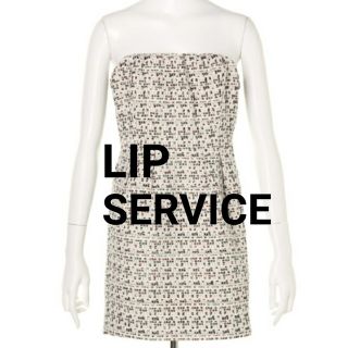 リップサービス(LIP SERVICE)の美品 ♡ LIP SERVICE ツイードベアコクーンOP ワンピース ブラック(ミニワンピース)