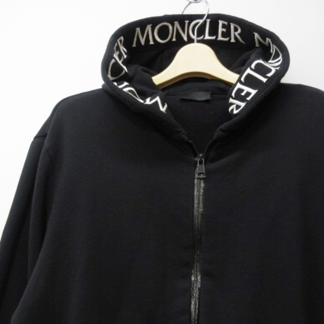 MONCLER(モンクレール)のモンクレール 8G78500 ジップアップパーカー フーディー ロゴ刺繡 黒 L メンズのトップス(パーカー)の商品写真