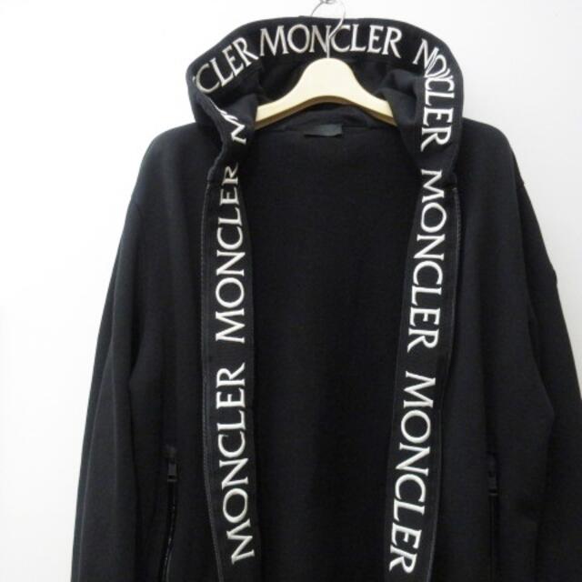 MONCLER(モンクレール)のモンクレール 8G78500 ジップアップパーカー フーディー ロゴ刺繡 黒 L メンズのトップス(パーカー)の商品写真