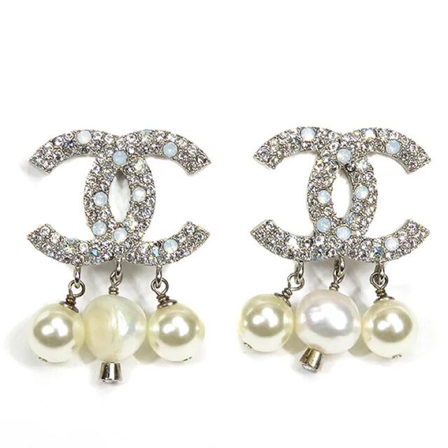 シャネル CHANEL ピアス ココマーク パール メタル フェイクパール