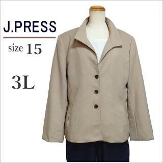 ジェイプレスレディス(J.PRESS LADIES)の［J.PRESS］ベージュウールジャケット オンワード樫山 ゆったりサイズ 15(その他)