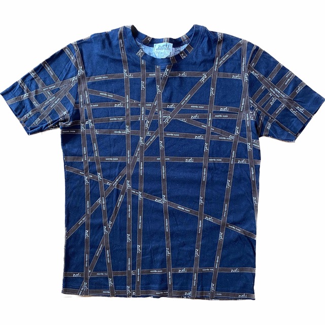 HERMES エルメス Tシャツ ロンT トップス S リボン柄 コットン