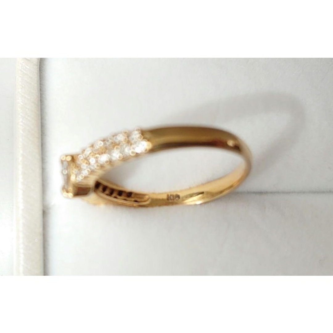 【クリスマス限定値下げ】K18 ハートシェイプ ダイヤモンド リング レディースのアクセサリー(リング(指輪))の商品写真