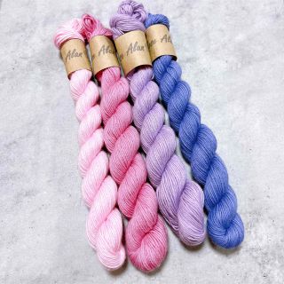 ピンクパープル/手染め/刺し子糸/刺し子/ハンドメイド(生地/糸)