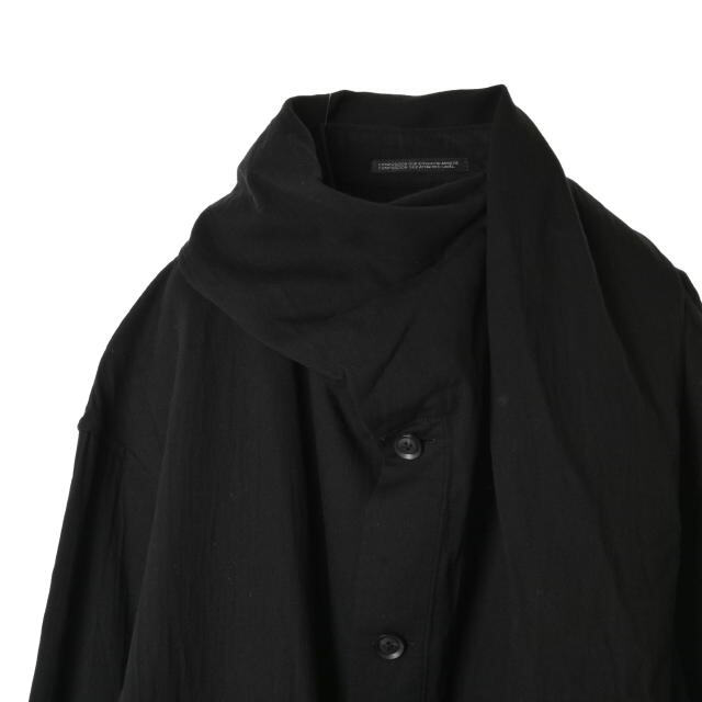 Yohji Yamamoto(ヨウジヤマモト)のYohji Yamamoto ウール混 ストール付き コート メンズのジャケット/アウター(その他)の商品写真