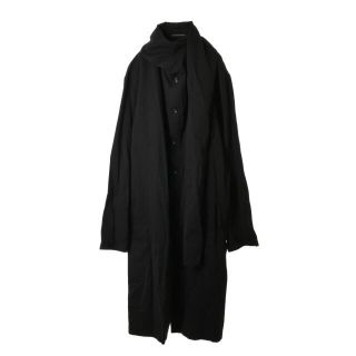 Yohji Yamamoto - Yohji Yamamoto ウール混 ストール付き コートの ...