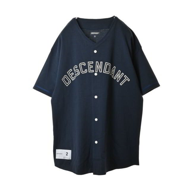 DESCENDANT BEARS SS ロゴプリント ベースボール シャツネイビー